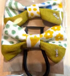 ハンドメイド リボンデザイン ヘアゴム 2個セット no.87