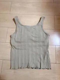 RETRO GIRL パット付きリブタンクトップ カーキのサムネイル