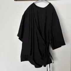 Aphlotus ラップデザイン 半袖シャツ S 黒のサムネイル