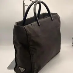 PRADA プラダ トートバッグ ナイロン プラスチックハンドル 三角ロゴ 黒のサムネイル