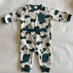 mini threads 建設車両柄 ベビーパジャマ 6ヶ月