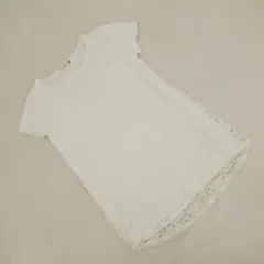 アースミュージックアンドエコロジー カットソー 半袖 花柄 背中レース 綿 F