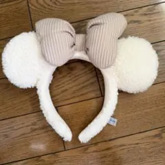 ディズニー カチューシャ ミニー もこもこ ふわふわ 白 茶色 クリーム色