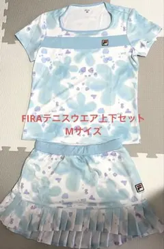 新品アディダス半袖モックネックS（M相当）とロゴ刺繍水色フレア