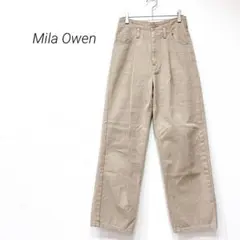 ミラオーウェン チノパン　M ベージュ 美脚 ストレート 綿 0567