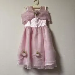 ピンク 花飾り付きドレス 100cm