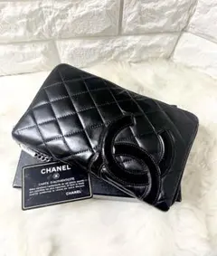 【美品】CHANELカンボンライン ラウンドファスナー シール有 カード有
