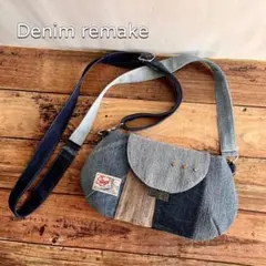 サコッシュ ハンドメイド デニムリメイク ショルダーバッグ スマホショルダー