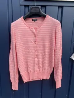 【INDIVI】カーディガン　ボーダー　Mサイズ