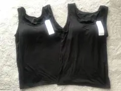 カップ付きタンクトップ　ブラタンクトップ　ブラック