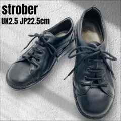 strober 本革 レザーコンフォートスニーカー オールブラック