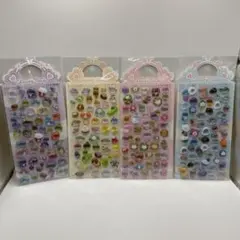 【新品未開封】 4枚セット 立体 ぷっくり シール 動物 肉球 おばけ 食べ物