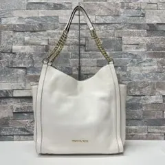 MICHAEL KORS ホワイトレザートートバッグ