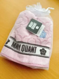 【新品未使用】MARY QUANT 花柄タオルハンカチ ピンク