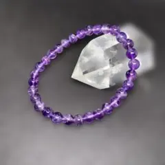 【高品質】天然石パワーストーン　ラベンダーアメジストブレスレット　6㎜