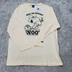 SNOOPY×FRUIT OF THE LOOM 長袖Tシャツ キナリ ラグラン
