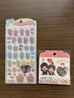 モンチッチ　うるちゅるポップシール　おはじきシールフレーク
