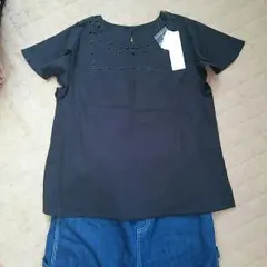 サマンサモスモス  ブルー  カットワークブラウス  新品タグつき