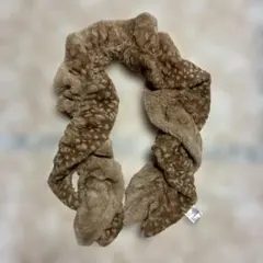 マフラー　ブラウン　アニマル柄　モコモコ