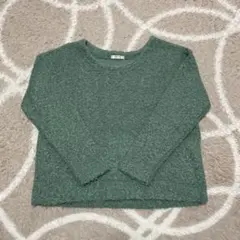グリーン 長袖ニット Lサイズのサムネイル
