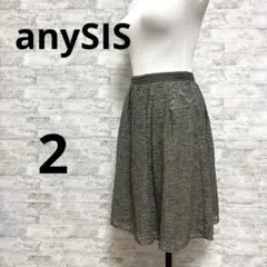 [anySIS エニィシィス] ひざ丈 スカート レース風