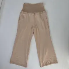 マタニティ ウェア　パンツ　ベージュ ハイウエスト