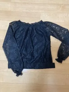 レディース　レースカットソー　長袖　カットソー　Mサイズ