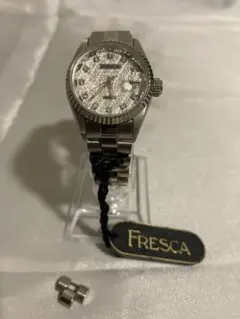 FRESCA レディース腕時計 シルバー　ストーン盤面 新品タグ付 稼働中