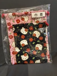 新品　巾着　ハローキティ 花柄　日本