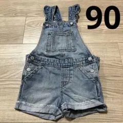 babyGAP フリル デニムサロペット 90 ショートオール 女の子 ギャップ