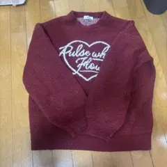 WEGO ハートロゴ ニット ボルドー