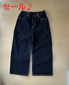 Repipi Armario 黒ワイドレッグデニムパンツ S