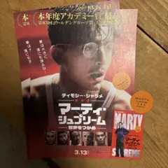 映画「マーティ・シュプリーム」使用済みムビチケ　フライヤー　ステッカーセット