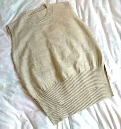 レディース ニットベスト ベージュ