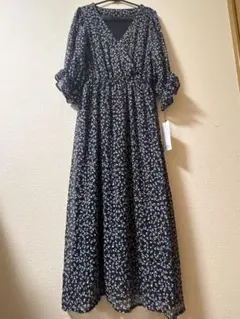 LUNACION しまむら 花柄 シアー ロングワンピース M 新品タグ付き