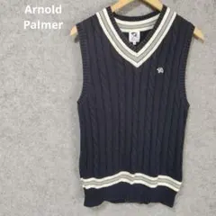 Arnold Palmer ケーブルニット ベスト ネイビーのサムネイル