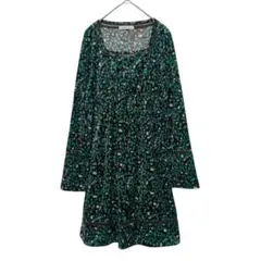 1316 【アルファベッツアルファベット】ひざ丈ワンピース　チュニック　スエード