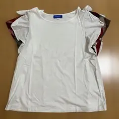 ブルーレーベルクレストブリッジ　ホワイト フリル袖 Tシャツ