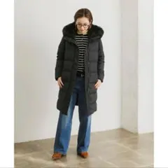 【極美品】アーバンリサーチ　ラビットファー　ストレッチ　ロングダウンコート