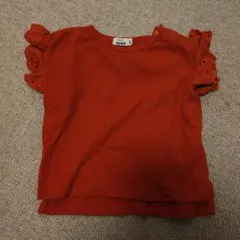 オレンジ フリル付き トップス サイズ80