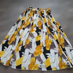 美品　fifth 花柄 プリーツスカート ロング丈 ウエストゴム仕様