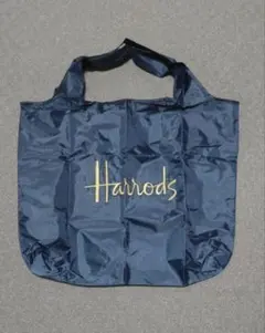 ハロッズ Harrods エコバッグ イギリス ネイビー 未使用 グッズ 雑貨