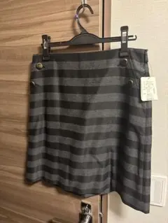 新品未使用 インディヴィ 42サイズ ストライプスカート 大きい