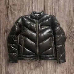 ブラウン ダウン ジャケット 短丈 防寒 アウター y2k 光沢 お兄系