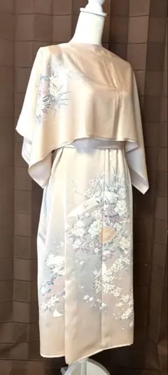 L～2Lサイズ 訪問着からの着物リメイクドレスです 着丈121cm