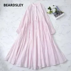 BEARDSLEY ゆったり ギャザーシャツワンピース ピンク ビアズリー