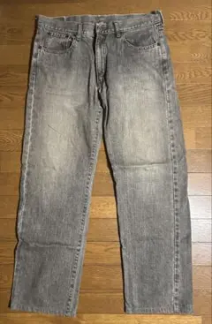 【古着】BOBSON グレー ストレートデニム 35インチ W88