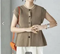 ships 〈手洗い可能〉ギマ コットン Aライン シルエット ベストのサムネイル