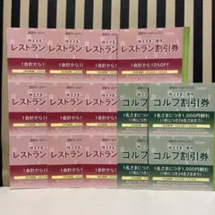西武ホールディングス 株主さまご優待 レストラン10枚＆ゴルフ4枚割引券のサムネイル