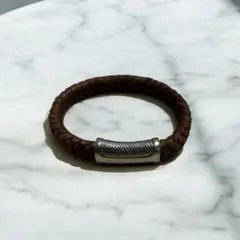 POLICE レザー編み込みブレスレットのサムネイル